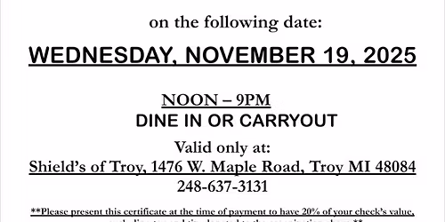 Together We Save! Shield's Fundraiser