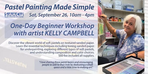 Pastel Painting Made Simple: One-Day Beginner Workshop w\/ Kelly Campbell \u2022 Sat, Sept 26, 10am-4pm
