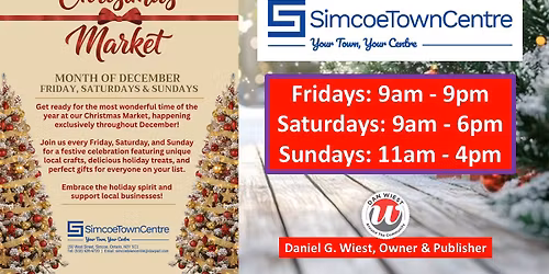 Christmas Market at The Simcoe Town Centre