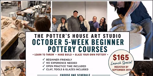 October 5-Week Beginner Pottery Course | Choose Your Schedule