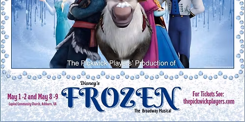 Disney\u2019s Frozen the Musical, May 1, 2, 8 and 9 in Ashburn