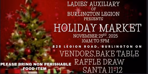 Ladies Auxiliary Holiday Market at Burlington Legion