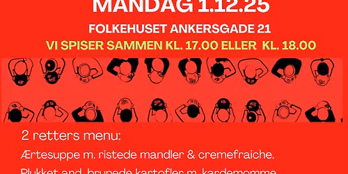 Byens hyggeligste f\u00e6llesspisning med 2 retters menu