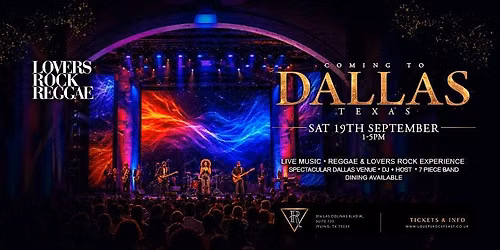 Lovers Rock Reggae - DALLAS - Sat 19th Sept