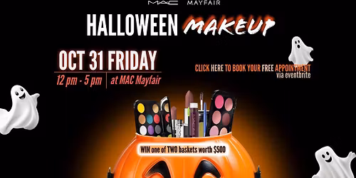 \ud83d\udc84\u2728 Get Halloween-Ready with a FREE MAC Makeup Session at Mayfair! \ud83c\udf83