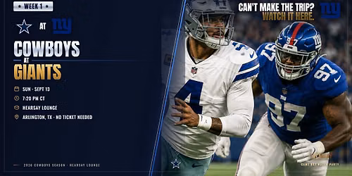 COWBOYS VS GIANTS WATCH PARTY