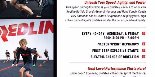 Redline Athletics Summer Speed Camp M, W & F June 1st-August 14th from 3-4pm