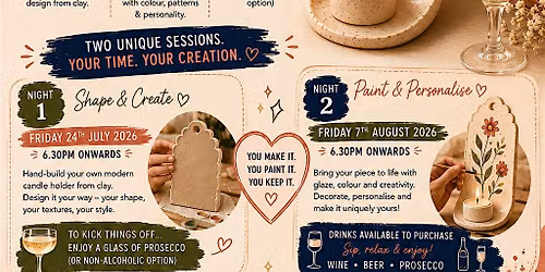 Ceramic Make & Paint Workshop  (2 sessions )