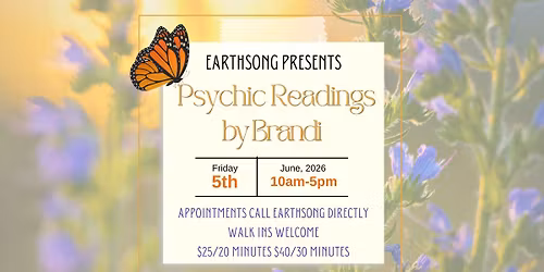 Psychic Readings by Brandi at Earthsong - June 2026