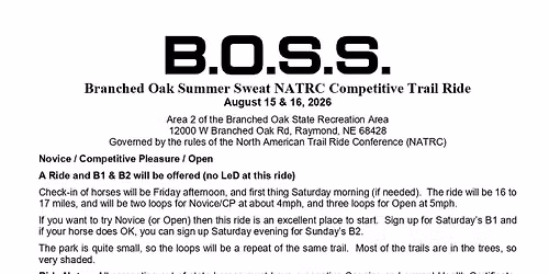 Branched Oak Summer Sweat NATRC Competitive Trail Ride
