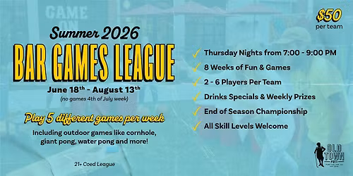Summer 2026 Bar Games League: Thursdays @ Old Town Putt
