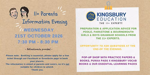 11+ Parents Information Evening