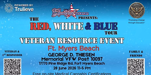Red, White & Blue Tour \u2013Fort Myers Beach  | FREE Doctor Visits for Veterans & First Responders