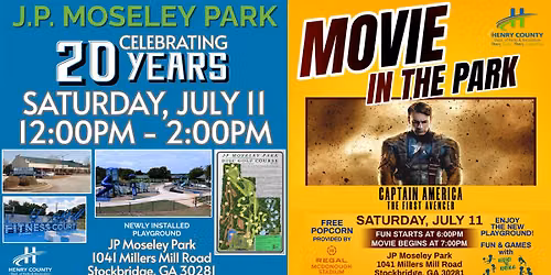 J.P. Moseley 20th Anniversary and Movie in the Park