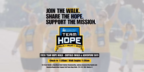 2026 Team Hope Walk - Buffalo (Walk & Adventure Day)