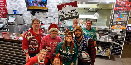 Trivia night ugly sweater party!