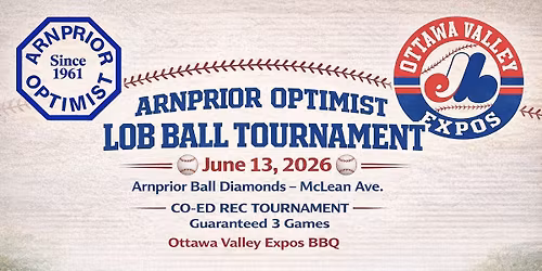 Arnprior Optimist Lob Ball Tournament \u2013 June 13, 2026