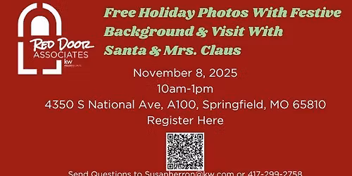 Holiday Photos and Visit with Santa and Mrs. Claus!