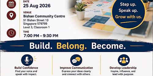 Bishan Toastmasters Club \u2013 25 Aug 2026