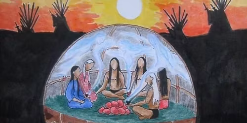 Traditionel blackfoot-indiansk svedehytte-ceremoni i Helsinge