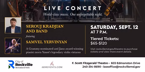 ArmEvents presents "An Evening of Elegance & Virtuosity Live Concert"