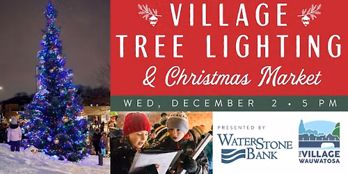 Village Tree Lighting, sponsored by WaterStone Bank