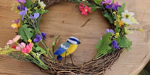 Needlefelting with Felt and Dandy - Blue Tit Wreath