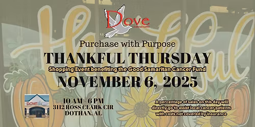 Thankful Thursday benefitting The Good Samaritan Cancer Fund