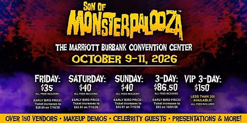 SON OF MONSTERPALOOZA - Burbank - 2026