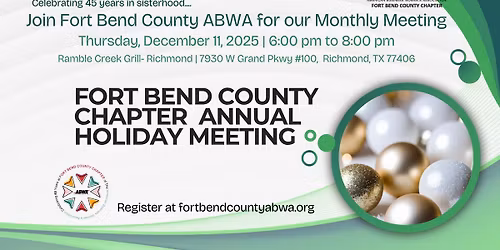 Fort Bend County ABWA Annual Holiday Meeting 