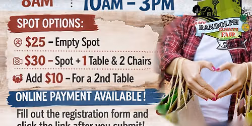 Randolph County Fair Craft & Vendor Show - July 18th!