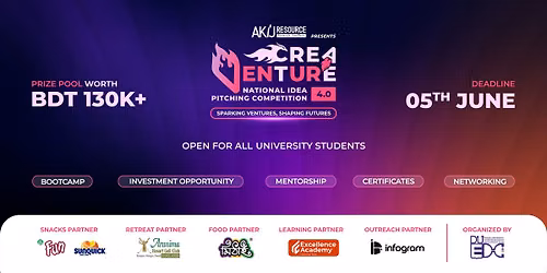 Akij Resource Presents Creaventure 4.0: National Idea Pitching Competition Powered by Shwapno