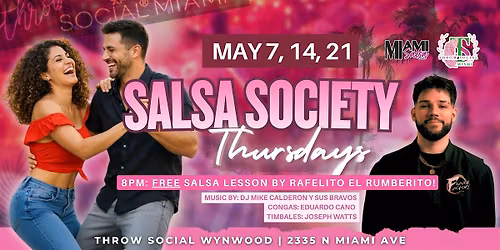 Salsa Society Thursdays | LIVE Authentic Latin Band & DJ  @ THR\u014cW Social