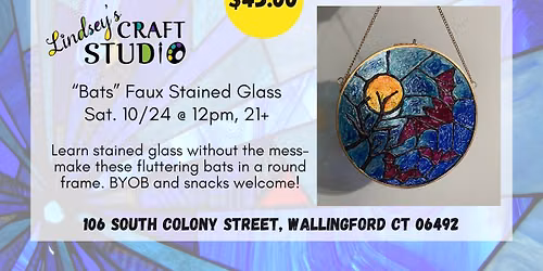 "Bat Trio" Faux Stained Glass