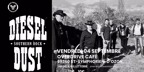Concert Diesel Dust (southern rock) | Overdrive Caf\u00e9 69360 St-Symphorien-d'Ozon