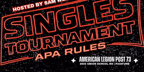 WEDNESDAY TOURNY: Singles Editions