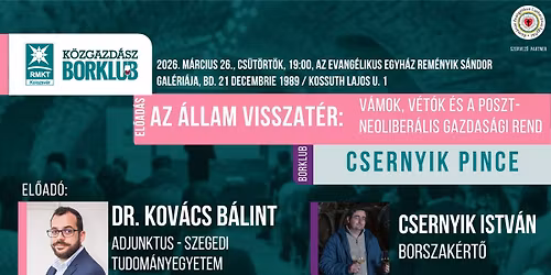 K\u00f6zgazd\u00e1sz Borklub: Az \u00e1llam visszat\u00e9r: V\u00e1mok, v\u00e9t\u00f3k \u00e9s a poszt-neoliber\u00e1lis gazdas\u00e1gi rend