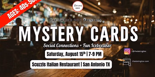 Mystery Cards San Antonio Singles Mixer (Ages:  40s-50s)