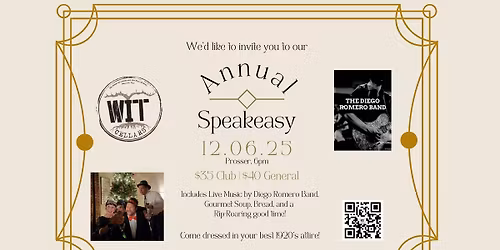 Annual Speakeasy W\/ Diego Romero Band