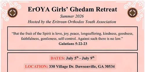 The ErOYA Girls' Ghedam Retreat is taking place in Summer 2026,