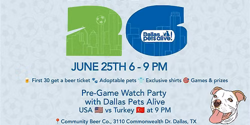 The Rescue Cup: Pre-Game Watch Party with Dallas Pets Alive
