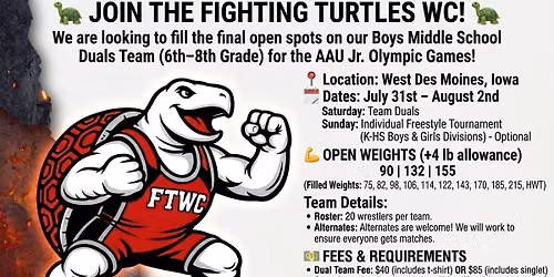 AAU Jr Olympics Freestyle Wrestling event