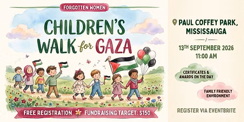 Children\u2019s Walk for Gaza in Paul Coffey Park Mississauga