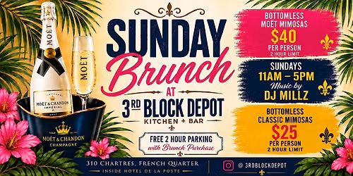 3rd Block Depot Sunday Moet Brunch with DJ Millz
