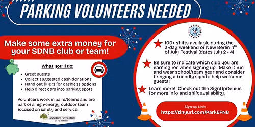 Parking Volunteers Needed