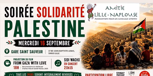 Soir\u00e9e de solidarit\u00e9 avec la Palestine