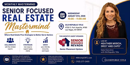 Senior focused Real Estate Mastermind Series