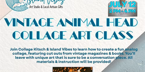 Vintage Animal Head Collage Art Class