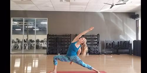 Rachel teaches free yoga @ Keller Farmer\u2019s Market