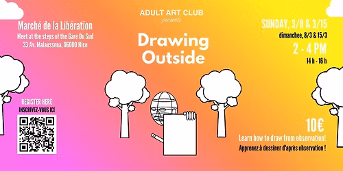 Drawing Outside at Lib\u00e9ration Market (Nice, FR)